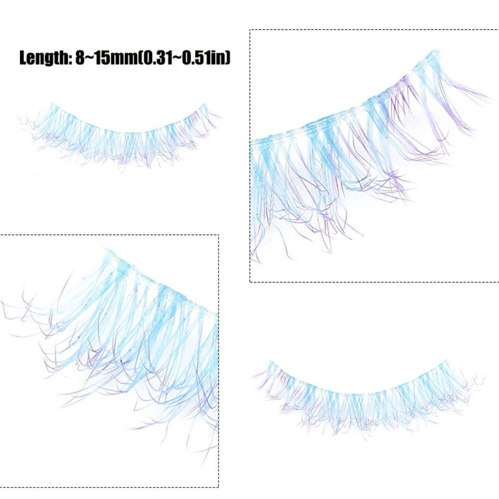 1/3 Pairs Blue Pink Fake Lashes Natural Long Eye Lashes Colorful Eyelashes  for Women Girls and COS
