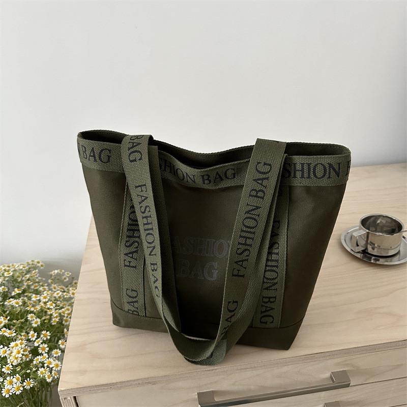 Large Capacity Canvas Tote Bag For Women 2024 Spring New Stylish Letter Design
