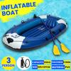 3 Person Inflatable Rowing Boat Bearing 210kg Durable PVC Rubber Fishing Boat Set with Paddles Pump