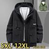 Men's Plus Size Waterproof Hiking Jacket Spring Windproof Oversized Workwear Coat 5XL-12XL