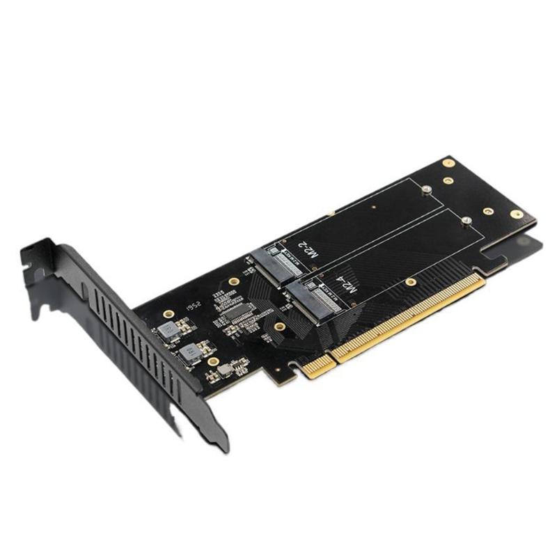 Адаптер расширения на 4 SSD M.2 NVMe для PCIe 5.0 X16 Поддержка до 4 накопителей Большая емкость хранения и управление RAID