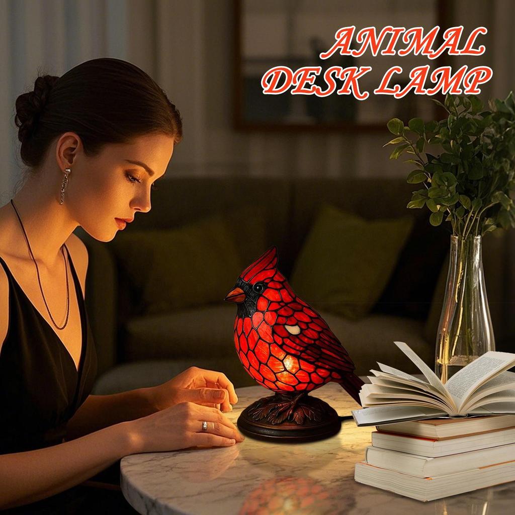 CardinalTable Lamp Natural Animal Bird Theme Lamp Christmas Desktop Decoration Lamp Home Office Desktop Decoration Ornaments