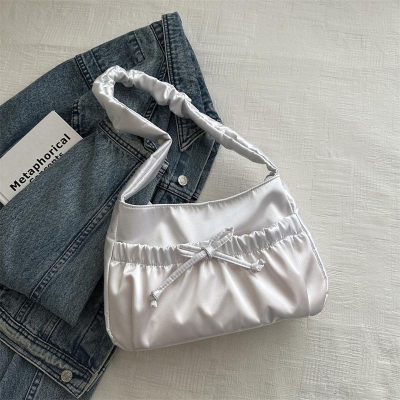 Модная нежная плиссированная сумка через плечо женская весенняя универсальная сумка подмышкой