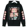 Children's Clothing Anya Spy X Family Girl Hoodie Children's Hooded Casual Sweatshirt Anime Cartoon Printed Black Top