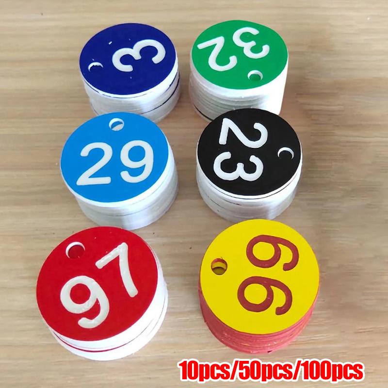 10/50/100 шт. Пронумерованная табличка Красный Пчелиный улей АБС Маточный ящик Маркировочные бирки с отверстием Аксессуар для животноводства Круглый Пчеловодческий инвентарь