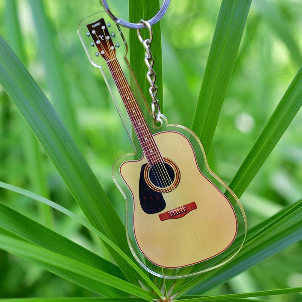 Cello Guitar Acrylic Keychain VIOLIN Electric Guitar Model Keyring Bag Pendant