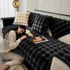 Warm Velvet Non-Slip Cushions Winter Thick Plaid Plush Sofa Cover  Living Room Flannel Couch Covers Universal Armrest Back Towel