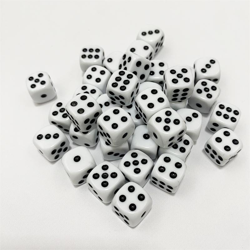 50pcs/Pack High Quality New 12mm Acrylic Transparent D6 Point Dice #12 Round Corner Boutique Dice