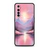 Розовый закат в горах Чехол для Realme C67 C63 C55 C53 C35 C25 C21 GT 2 3 5 6 10 11 12 13 Pro Plus 5G Мягкий ТПУ Чехол для телефона Fundas