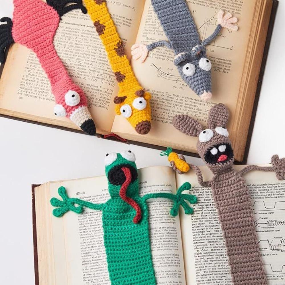 3D Book Clip DIY Crochet Knitting Bookmark Page Holder Clip Book Support