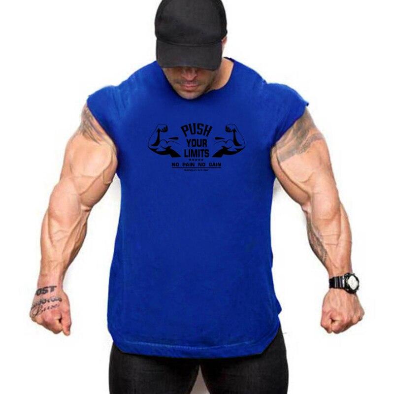 Do The Work Летняя мужская бодибилдинг Фитнес Slim Fit Хлопок Модная повседневная спортивная майка с принтом для тренировок в тренажерном зале