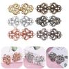 5 Pairs Swirl Flower Cape or Cloak Clasp Fasteners Sew On Hooks and Eyes Cardigan Clip