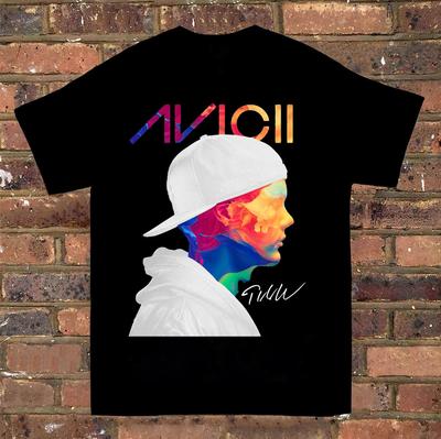 Коллекция Avicii Певец Короткий рукав Хлопок Черный Все размеры Унисекс Футболка MD38 Унисекс Футболка
