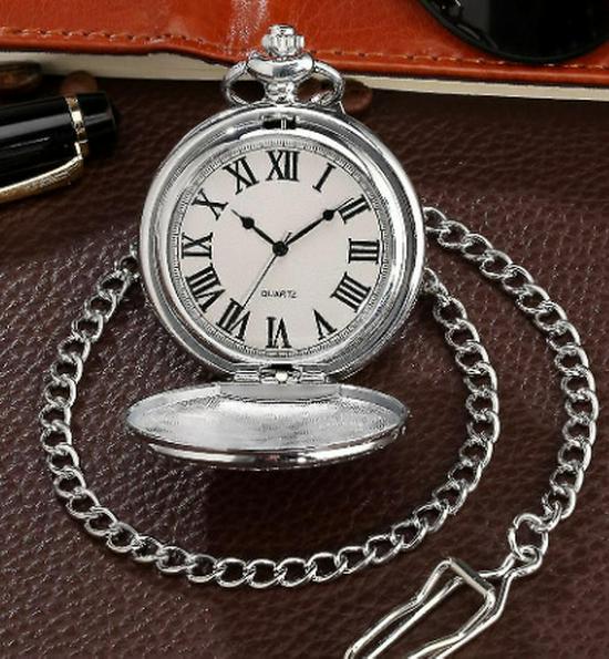 Карманные часы из вольфрамовой стали в антикварном стиле с арабскими цифрами, полированный откидной дизайн, доступны в 4 цветах