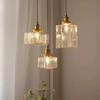 Japanese Home Decoration Glass Pendant Lamp Vintage Brass Rustic Led Ceiling Hanging Lights For Bedroom Dining Table Chandeliers