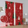 2pcs,2D plane printing Curtains Roller Blinds Christmas Trees Snowflakes Ornaments Holiday (3) 100% Polyester (without rod)