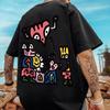 New Korean Chinese Fashion Brand In Summer 2024 Y2K Hip-hop Fashion Back Print Unisex Oversize Round Neck Short Sleeved T-shirts