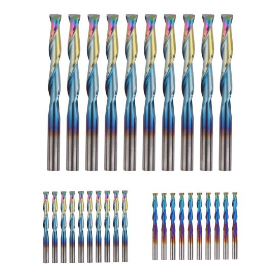 10 шт. 3,175 мм с круглым хвостовиком и плоской головкой, фрезы, высокая твердость, высокая эффективность работы, широко используемые спиральные фрезы с ЧПУ, деревообработка