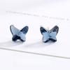 Новые австрийские серьги-пусеты с синим кристаллом для женщин, роскошные, простые, в стиле легкой роскоши, маленькие, супер-фея