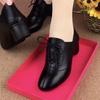 Soft Leather Women's Shoes New Autumn Single Shoes Thick Heel Lace-up Black Leather Shoes Work Shoes Soft Sole Soft Leather Shoes