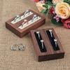 HeMu Walnut Double-slot Ring Displaystand Jewelry Storage Plate Counterjewelry Ornaments Props Solid Wood Ringdisplay Stand