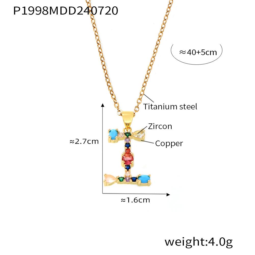 Медная микро-инкрустация цветным цирконием 26 английских букв персонализированная индивидуальная подвеска Niche Hip Hop ключичная цепочка