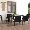 Day and Night - Day and Night Garden Dining Set 7 Pieces Black Synthetic Rattan