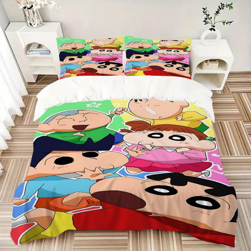 3pcs Crayon Shin-chan Duvet Cover Set - Includes 1 Duvet Cover and 1/2 Pillowcases (No Insert) yy251107184