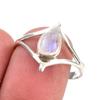 Natural Rainbow Moonstone Gemstone Handmade 925 Sterling Silver Ring S.8.5 Q5Z55