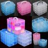 3 Layers 18 Compartments Clear Storage Box Container Jewelry Bead Organizer Case Sale Goods