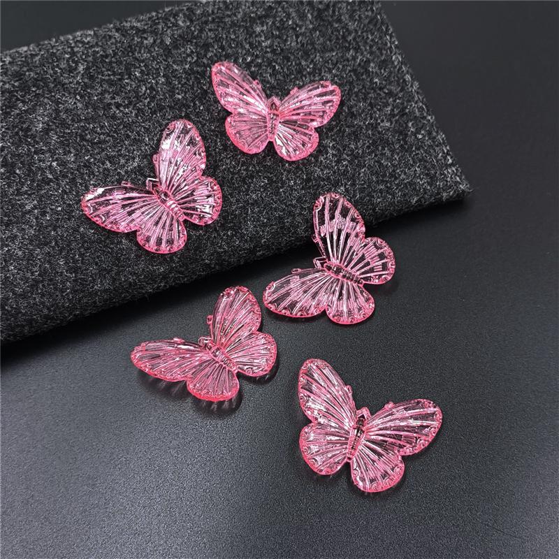 Высокое качество 10 шт. Ожерелья Ювелирные изделия Маркировка DIY Материалы для ручной работы Бусины для сережек Акриловые бусины-бабочки Прозрачные свободные бусины