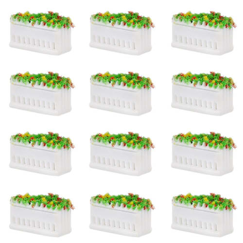 12-Piece 1:150 Scale Model Scene Collection, Flower Beds, Gardens, Parks, Streets, Building Models, Dioramas, Miniature Gardens, Decorations, Railway