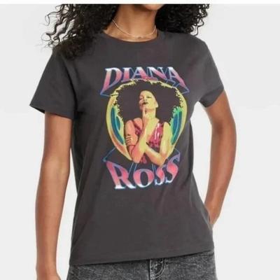 Диана Росс Одежда Женская Винтажная Черная R&B Иконичная Певица Рубашка Новая Средний