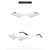 Trending Ladies Eyewear True Film Lens Diamond Shape Fashion Women Sunglasses Rimless Sun Glasses