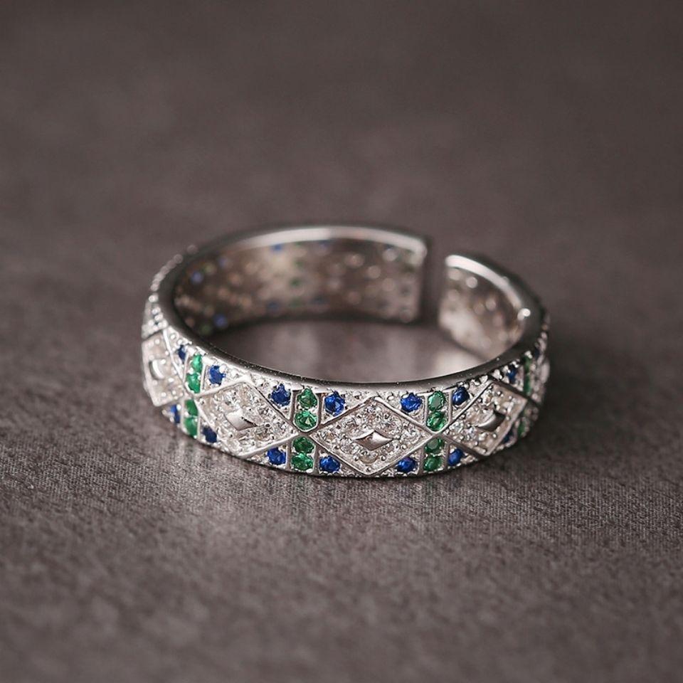 Новое женское серебряное бриллиантовое звездное легкое роскошное темпераментное открытое кольцо модный тренд ювелирный подарок J01714