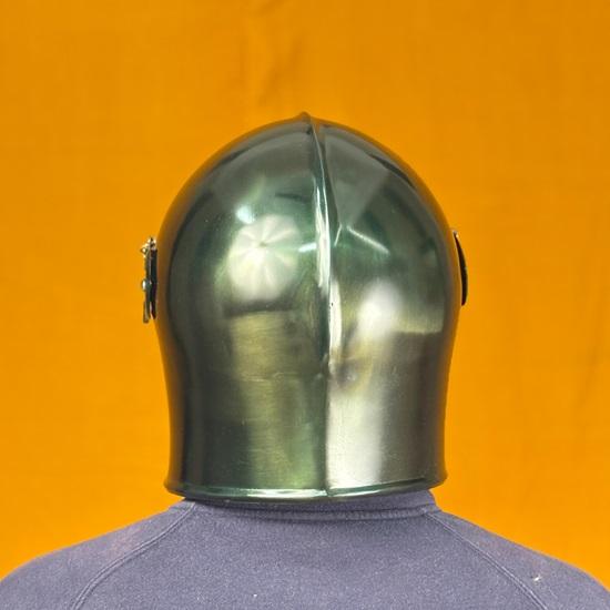 Barbute Copper Green Two-tone Helmet Medieval Knight Armor 18g Soft Steel LARP Cosplay Warrior Helmet