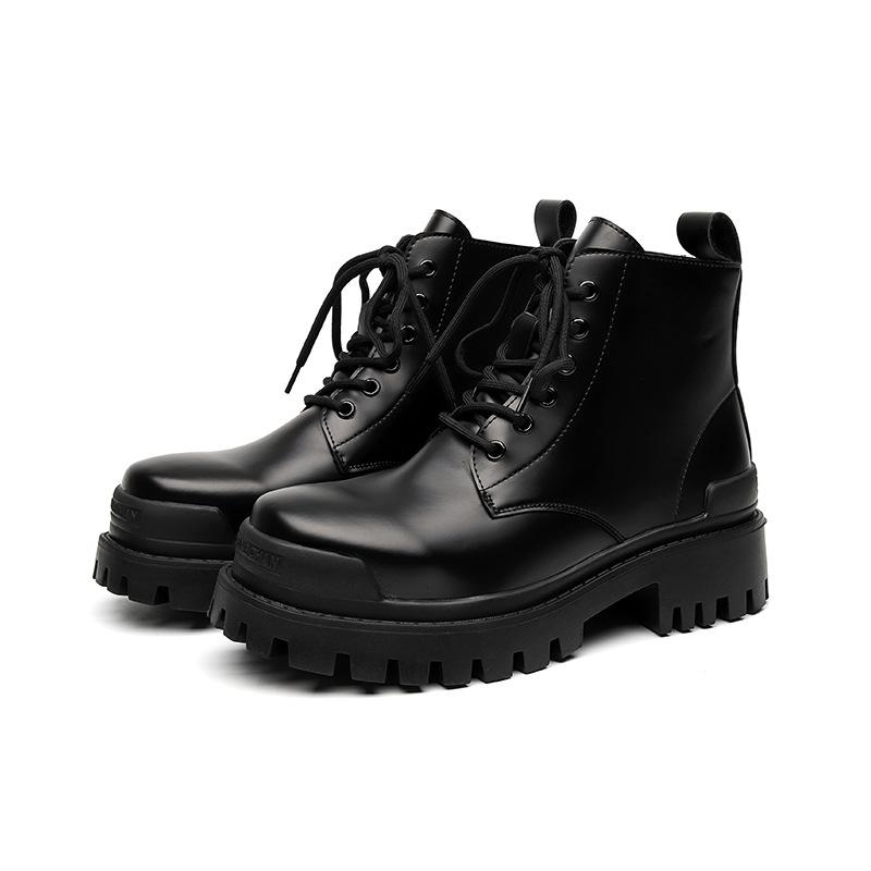 Мужские ботинки мартин летние новые высокие ботинки в британском стиле, ботинки из кожи для локомотивного инструментария на высокой платформе, короткие ботинки 8517-R
