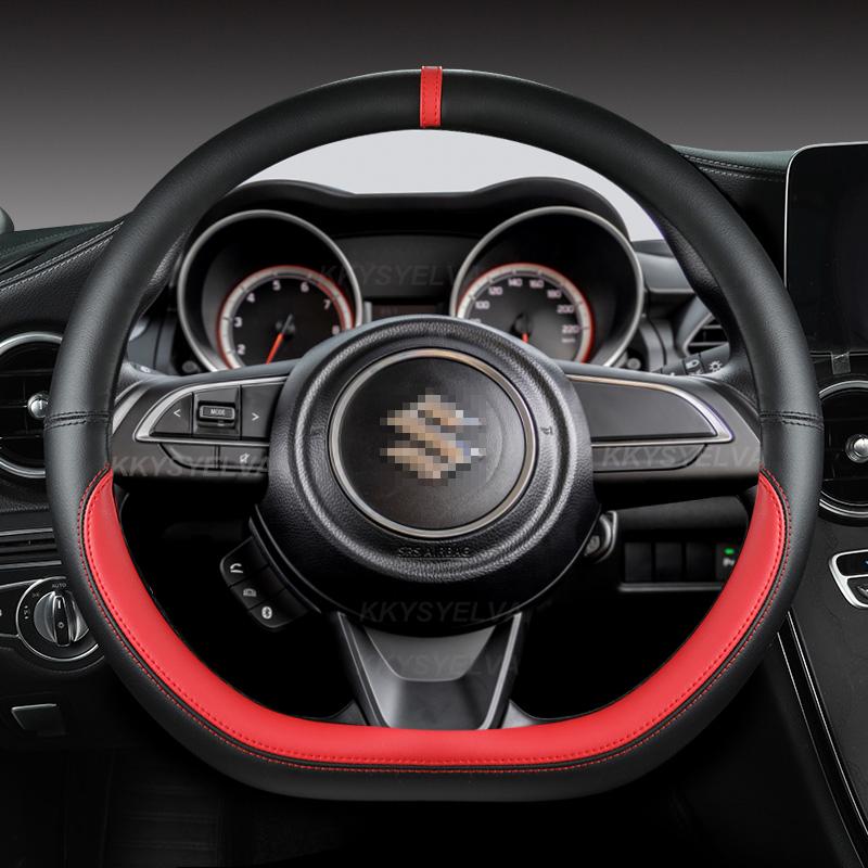 Чехол на руль автомобиля из микрофибры D-образной формы 38 см для Suzuki Swift 2017 2018 Sport Auto Accessories