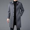 Autumn and Winter Men's Medium and Long Business Casual Trench Coat Middle-aged Woolen Coat