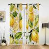 Lemon Leaves Watercolor Window Curtains for Living Room Luxury Bedroom Curtain Kitchen Blinds Drapes Curtains