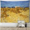 Rice Field Harvest Oil Painting Van Gogh Tapestry Wall Hanging Bohemian Aesthetic Room Hippie Background Cloth Decor