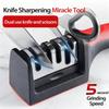 Four-Stage Knife Sharpener: Quick 5-Second Sharpening for Kitchen Knives and Scissors with Fine Grinding and Versatile Blade Care.