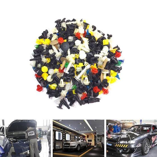200Pcs Universal Mixed Color Car Fastener Bumper Door Panel Clips Rivets for Trains