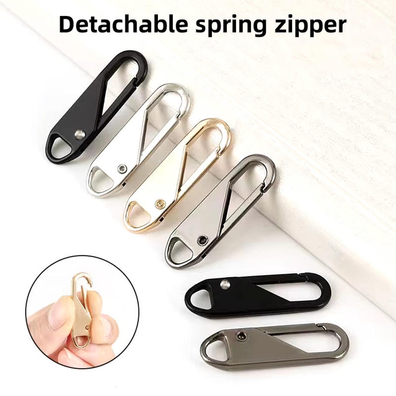 10Pcs Detachable Zipper Puller Metal Zipper Head Repair Kits Universal Replacement for Luggage Purse Bags Clothes Zipper Slider
