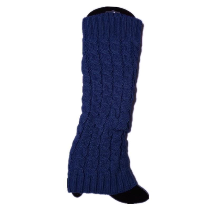 В наличии 40 см гетры крупной вязки в корейском стиле - осенне-зимние однотонные шерстяные носки.