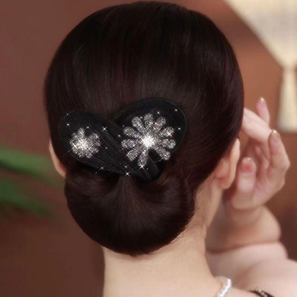 Cloth Flower Hair Clip Flexible Lazy Hair Curler Fashion Hair Bun Roller Women Girls