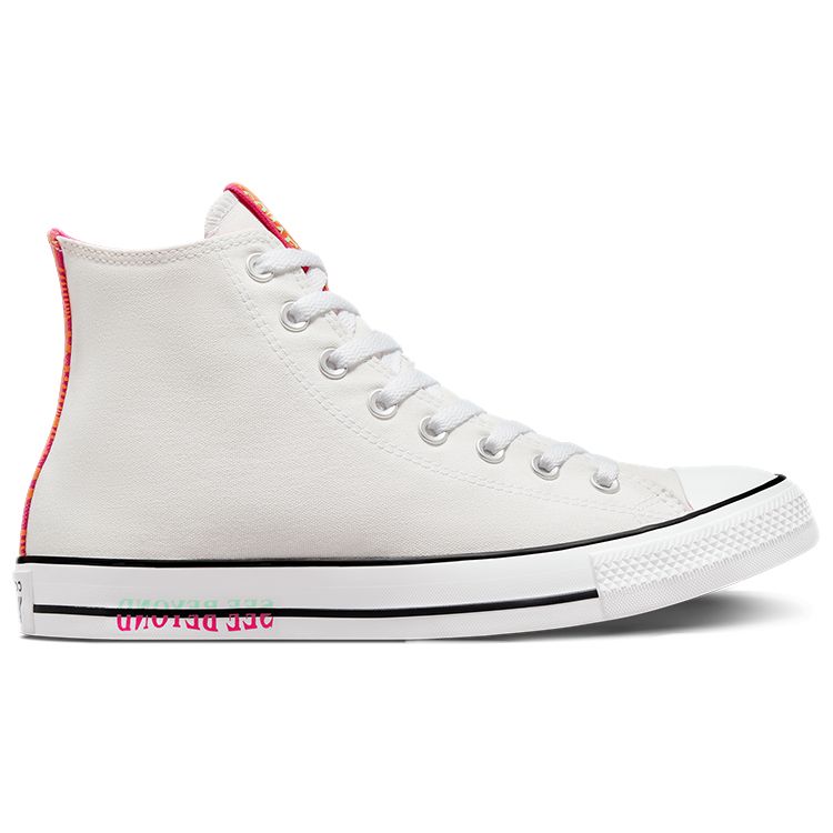Converse Chuck Taylor All Star Hi See Beyond White Unisex Sneakers Orange Pink A00758C