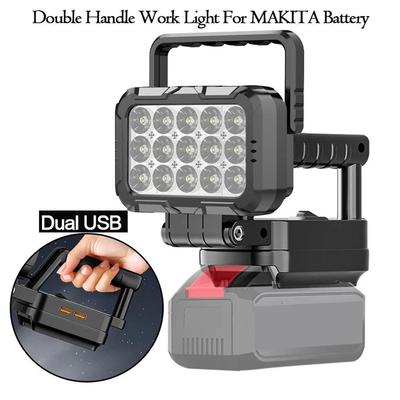 Ручки для переноски Рабочий фонарь для аккумулятора Makita 18V Портативная светодиодная лампа Беспроводной прожектор С портом для зарядки USB