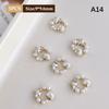 5Pcs Sea Shell Charms Starfish Nail Decors  Rivets Stone Pearls Clam Mussel Metal Summer Nails Parts Design Accessory