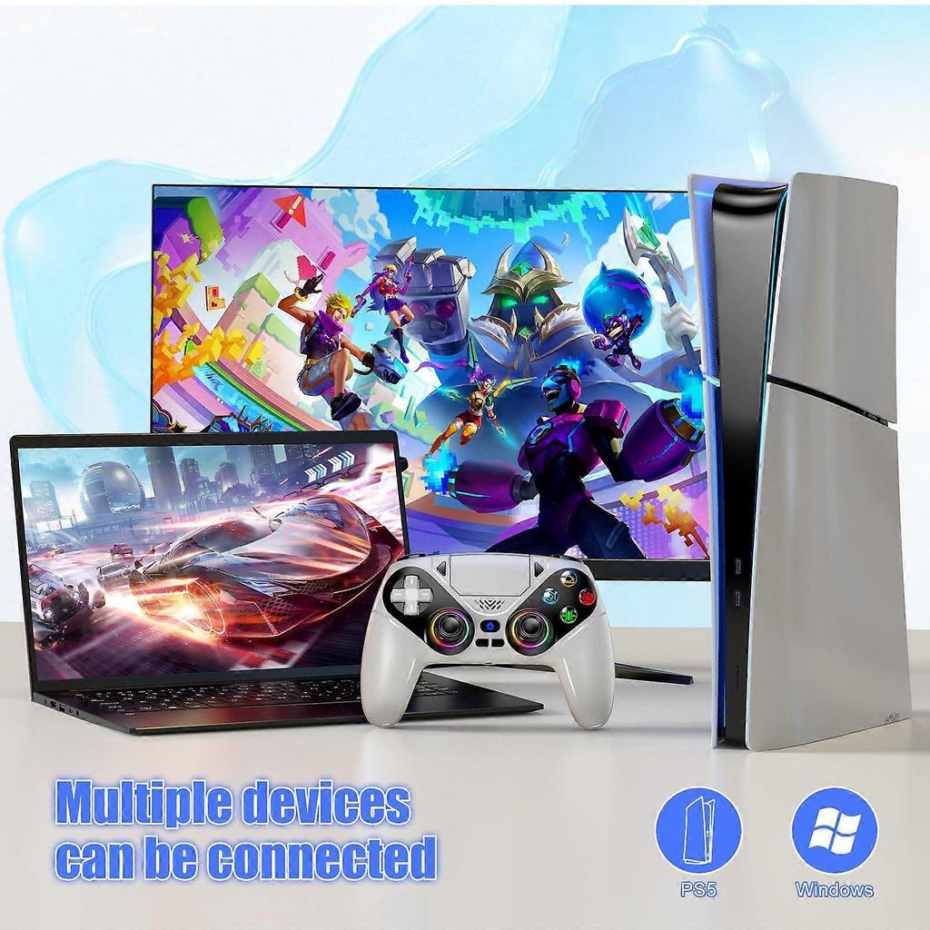 Беспроводной контроллер с RGB-подсветкой для консоли PS5/Playstation 5 Pro/Slim/PC с игровыми контроллерами и Ha